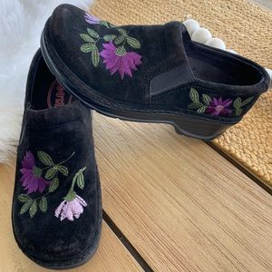 Black Suede Klogs